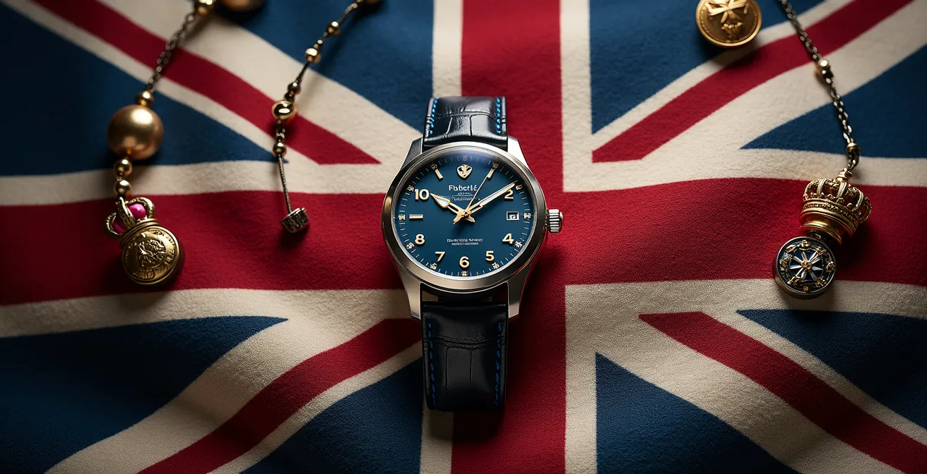 Collection of British heritage luxury watches in an elegant display