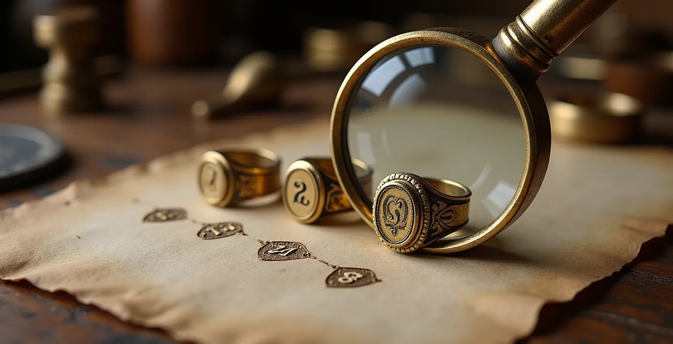 A visual comparison of different shield shapes used for UK hallmark date letters across various decades.