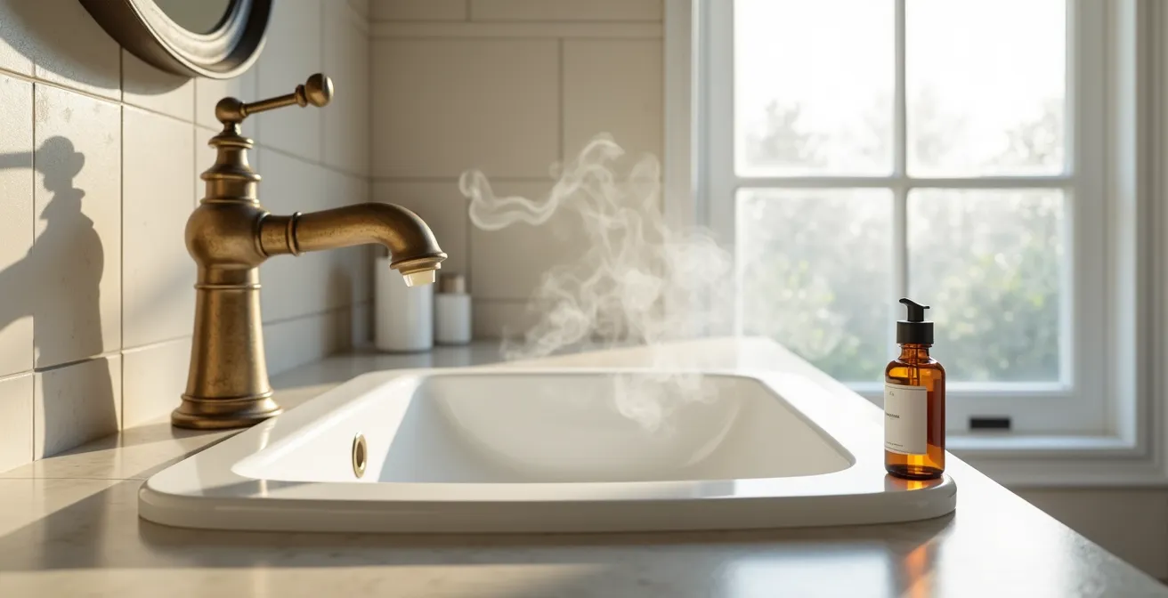 Pre-shampoo oil treatment setup for hard water protection